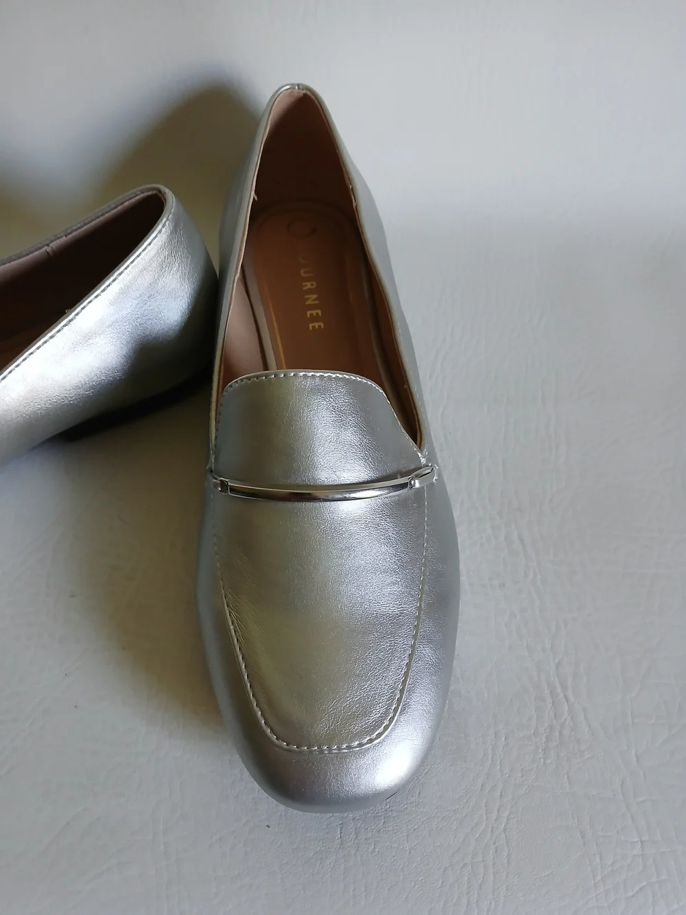 Journee Collection Silver Metallic Slip-On Loafers Sz11M